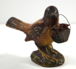 Thumbnail Image: Antique Wren Bird w/ Basket Chalk Figurine