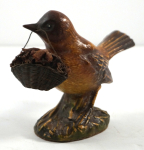 Thumbnail Image: Antique Wren Bird w/ Basket Chalk Figurine