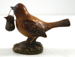 Thumbnail Image: Antique Wren Bird w/ Basket Chalk Figurine