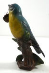 Thumbnail Image: Antique Blue Bird w/ Basket Chalk Figurine