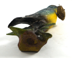 Thumbnail Image: Antique Blue Bird w/ Basket Chalk Figurine