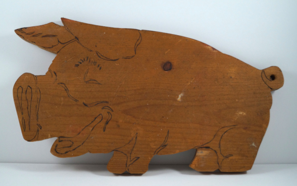 Antique Wooden Pig Cutting Board