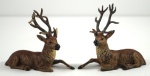 Click to view Deer Putz Cast Metal Christmas Figurine #2 photos